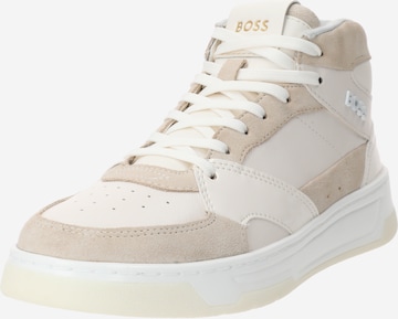 BOSS Black High-Top Sneakers 'Baltimore' in White: front