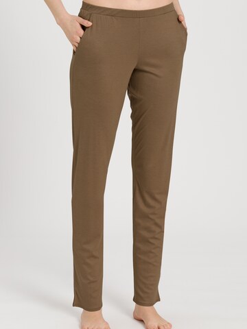 Hanro Pajama Pants 'Grand Central' in Brown: front