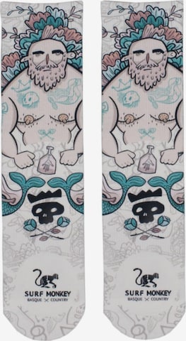 Surf Monkey Athletic Socks in White: front