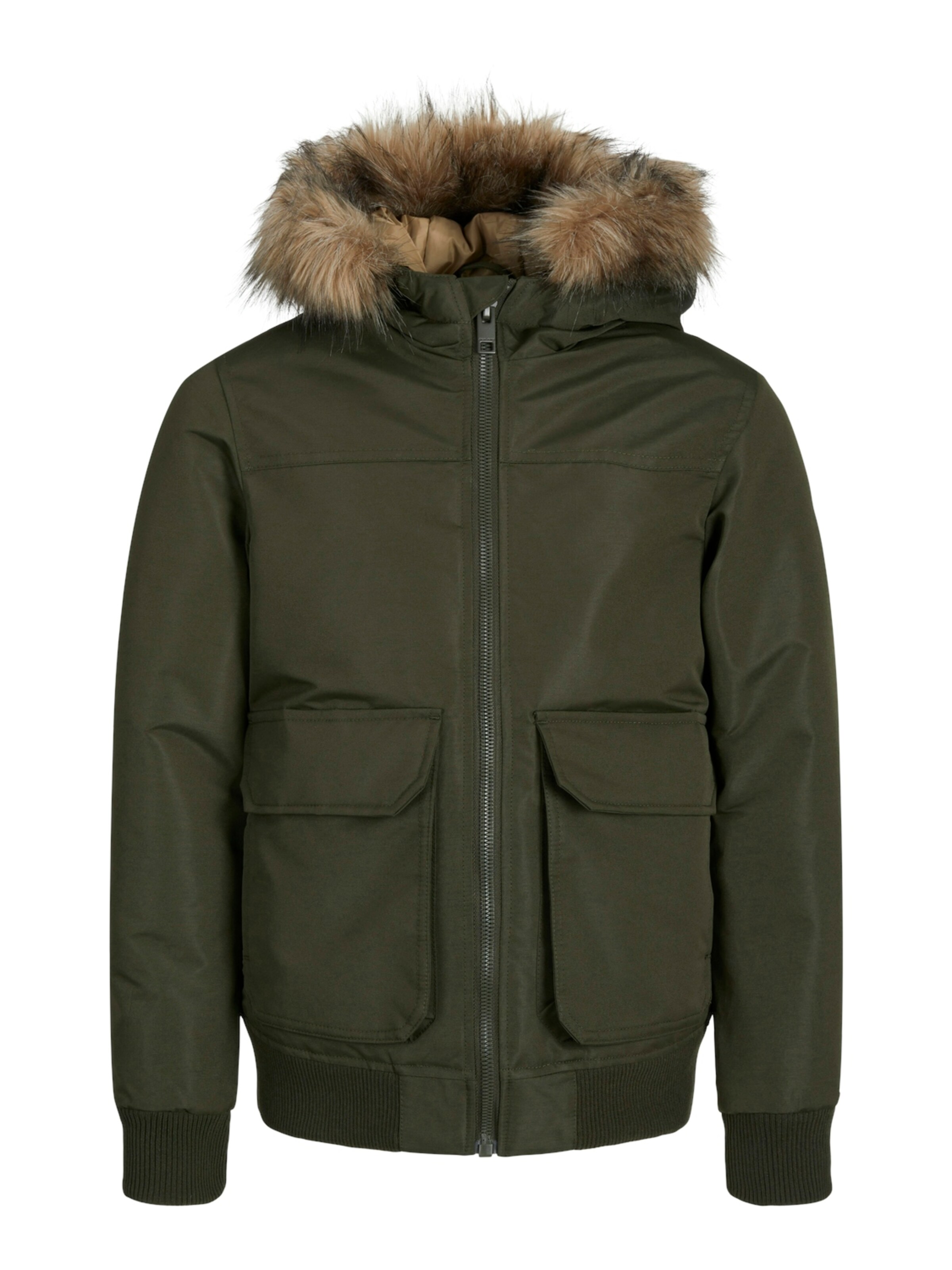Jack & Jones Junior Winterjacke in Grün: Vorderseite