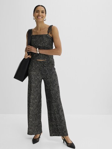 bonprix Wide leg Broek in Zwart