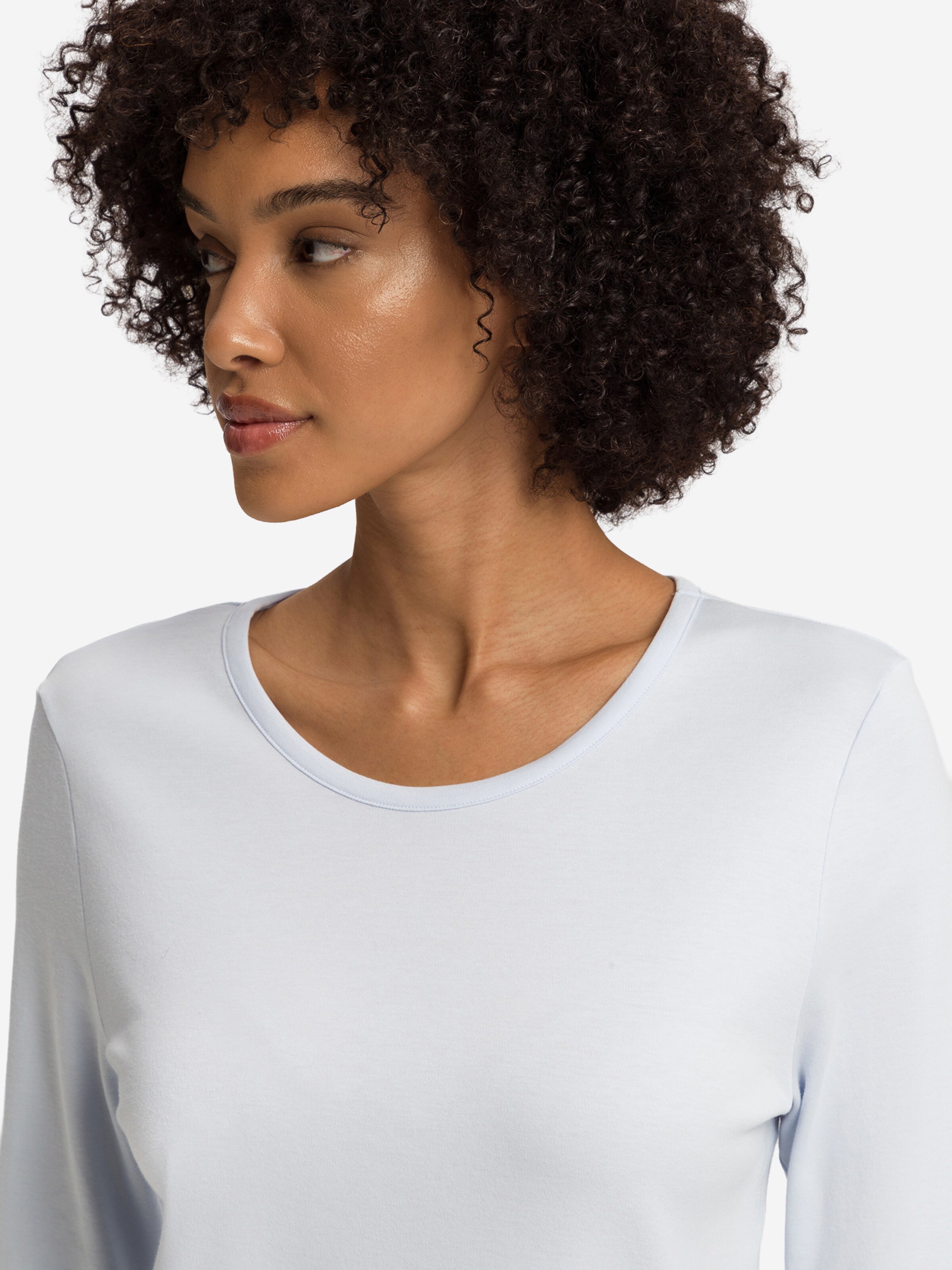 Hanro Pyjamaoberteil ' Loungy Nights ' in Blau