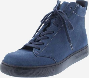 Finn Comfort Lace-Up Ankle Boots in Blue: front