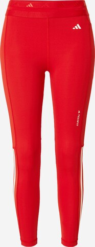 ADIDAS PERFORMANCE Skinny Workout Pants 'Techfit Hyperglam' in Red: front