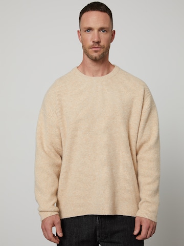 DAN FOX APPAREL Sweater 'Dario' in Beige: front