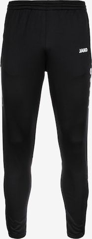 JAKO Tapered Workout Pants in Black: front