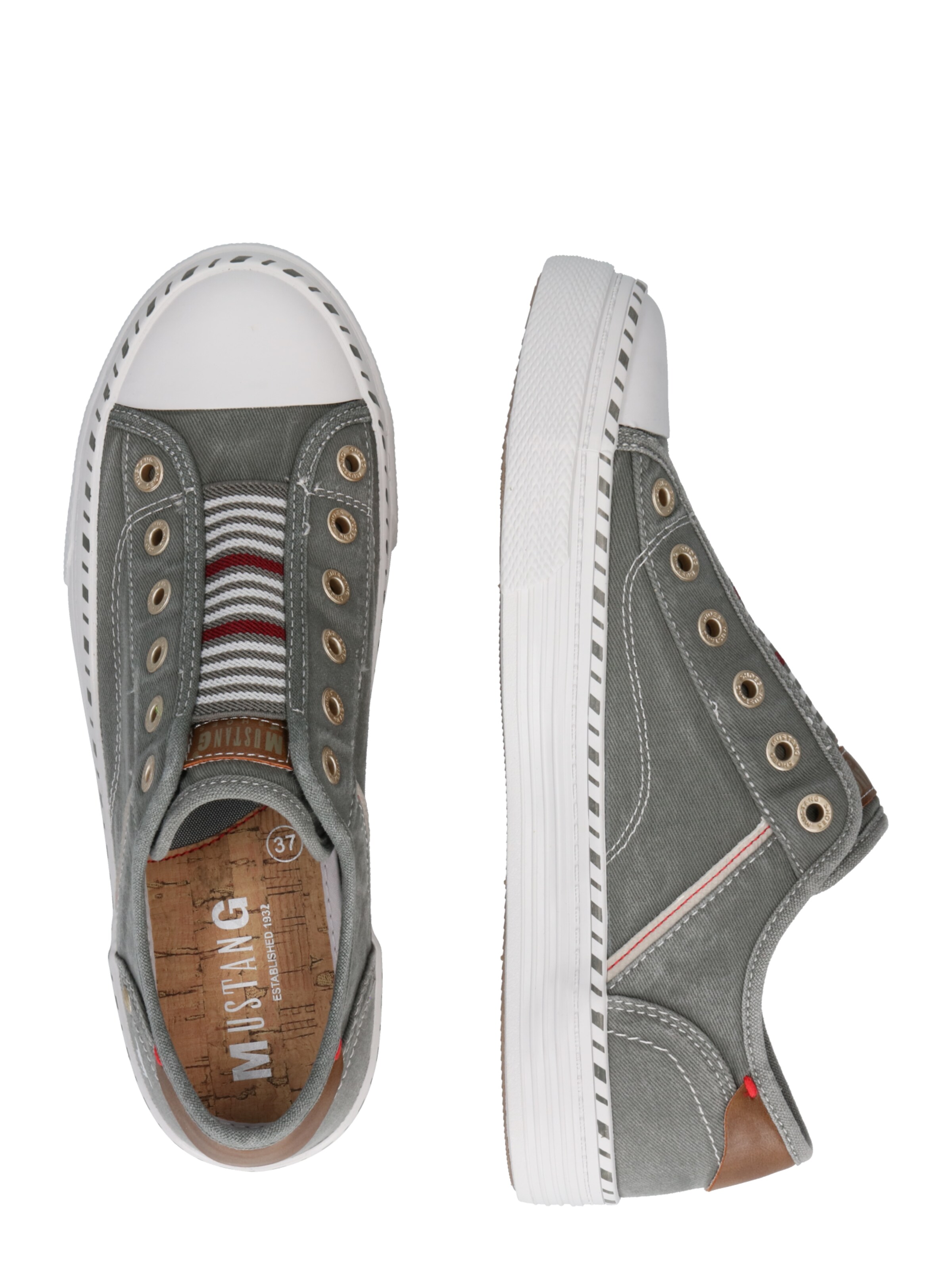 zaļš MUSTANG Brīvā laika apavi bez aizdares