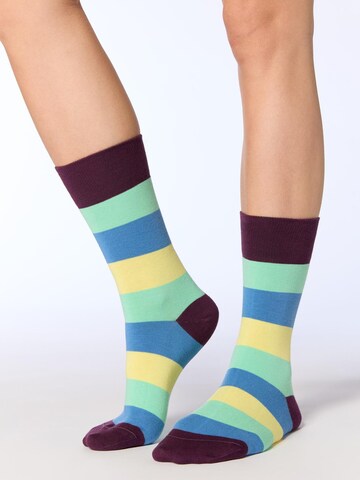Albero Natur Socks 'Bio-Baumwoll-Socken mit längerem Bündchen - 4er Pack' in Yellow