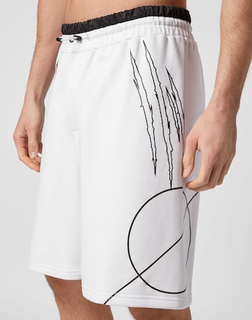 Plein Sport Regular Sportshorts 'Scratch' in Weiß