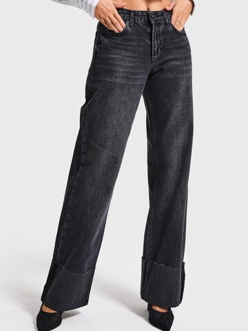 IT'S BASIC Regular Jeans 'Straight Mid Rise Jeans' in Zwart