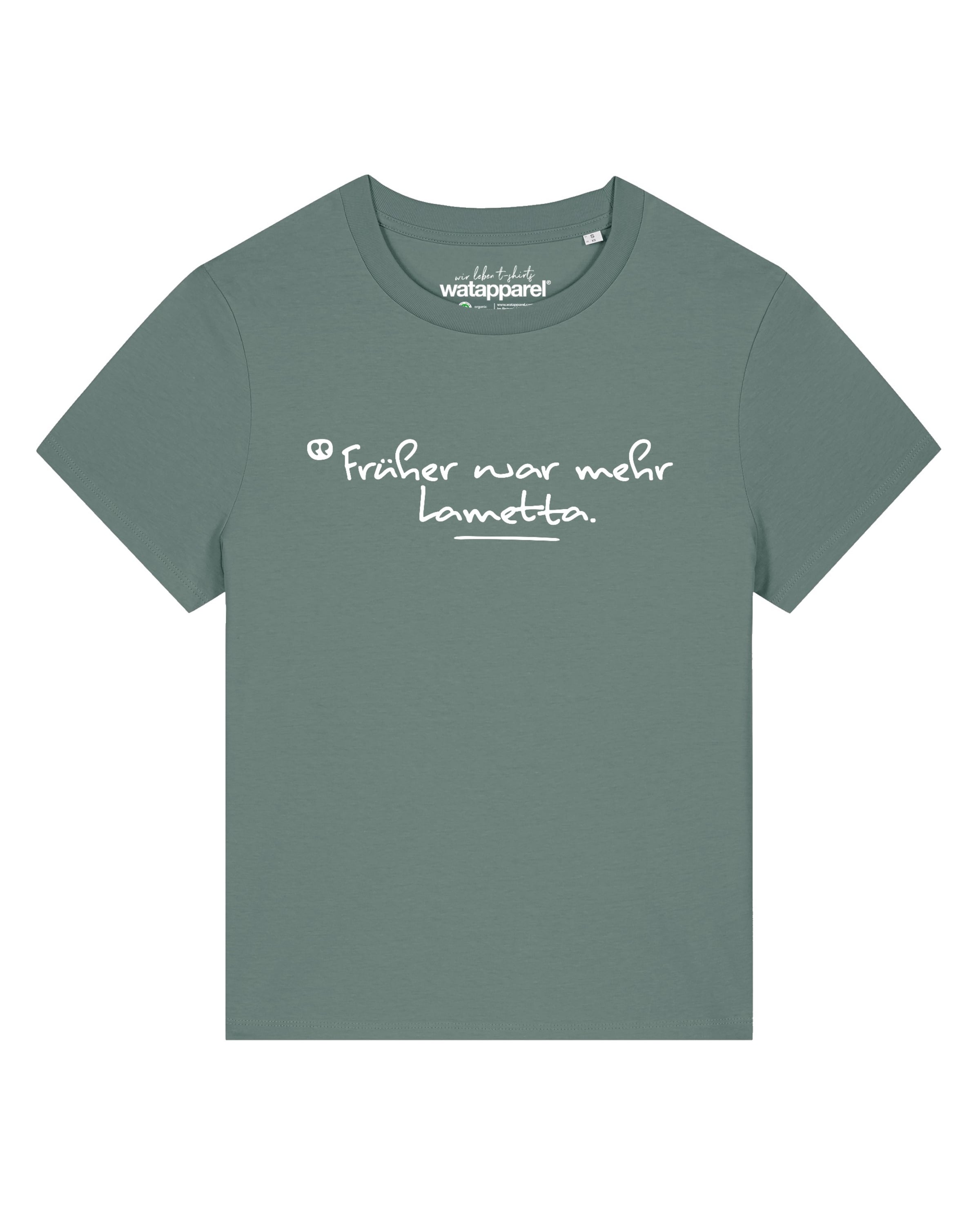 T-shirt 'Früher War Mehr Lametta ' Watapparel en vert : devant