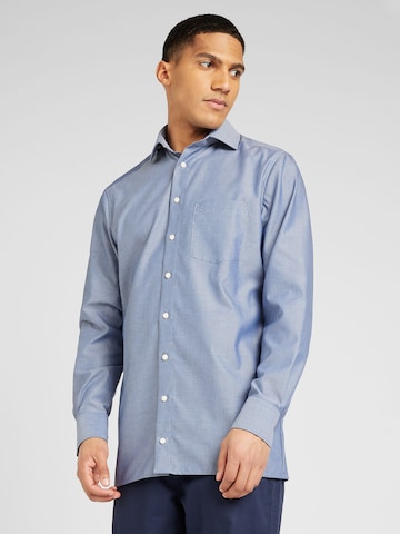 OLYMP - Ajuste regular Camisa de negocios en azul: frente