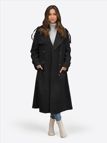 Palton de primăvară-toamnă de la Imily Bela pe negru: față