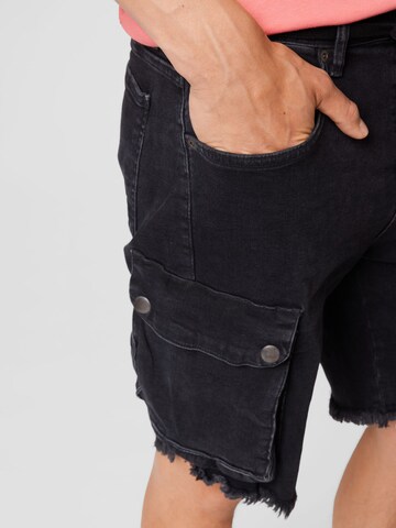 SikSilk Regular Cargo Jeans in Black