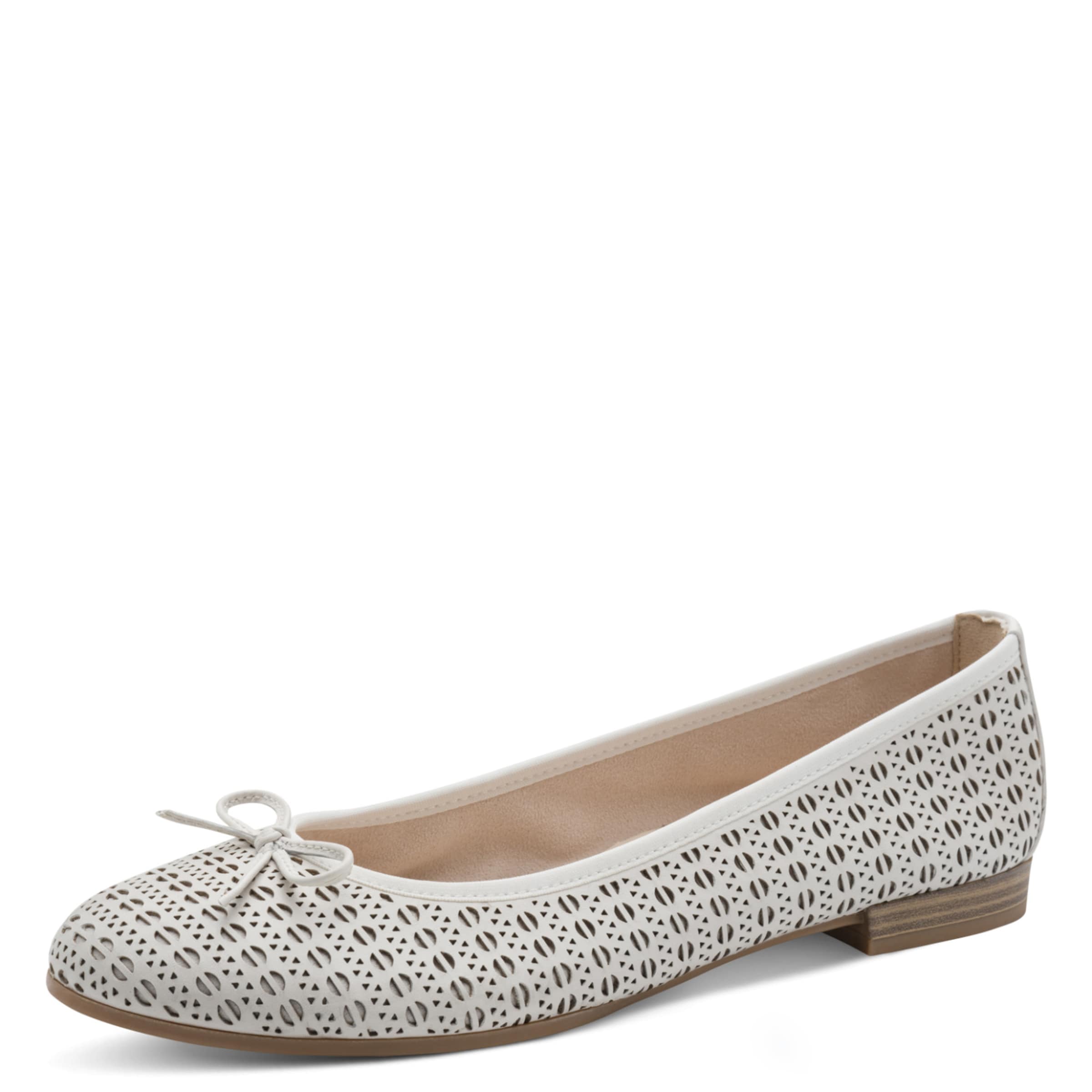 Tamaris Ballet Flats in White: front