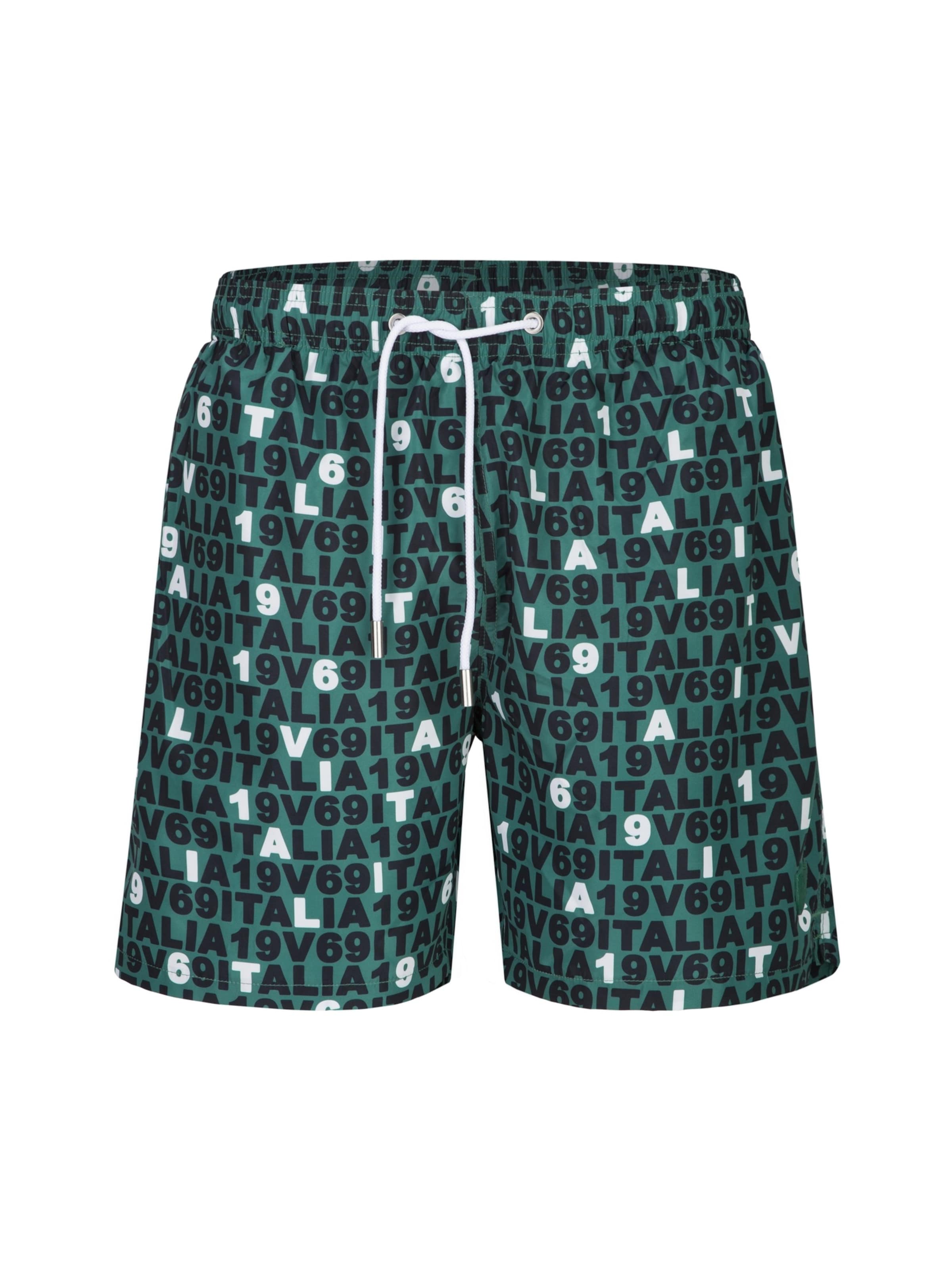 19V69 ITALIA Swimming shorts 'Siro Highlight' in Green: front