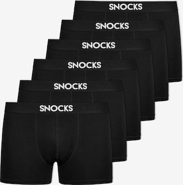 SNOCKS - Calzoncillo boxer 'SNOCKS' en negro: frente