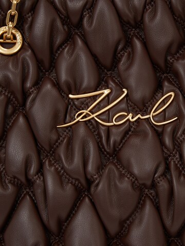 Karl Lagerfeld - Bolso de mano 'Signature Kuilt' en marrón
