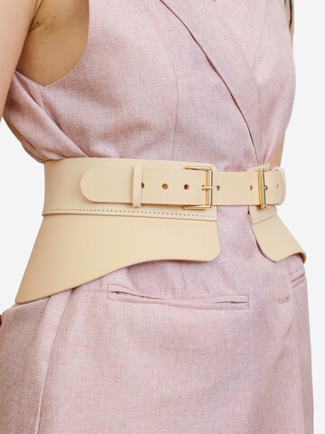 Haute Cuir - Cinturón 'Crescent Peplum Belt' en beige
