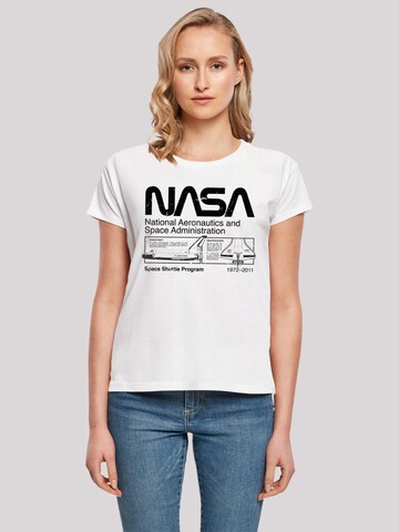 T-shirt 'Space Shuttle' F4NT4STIC en blanc : devant