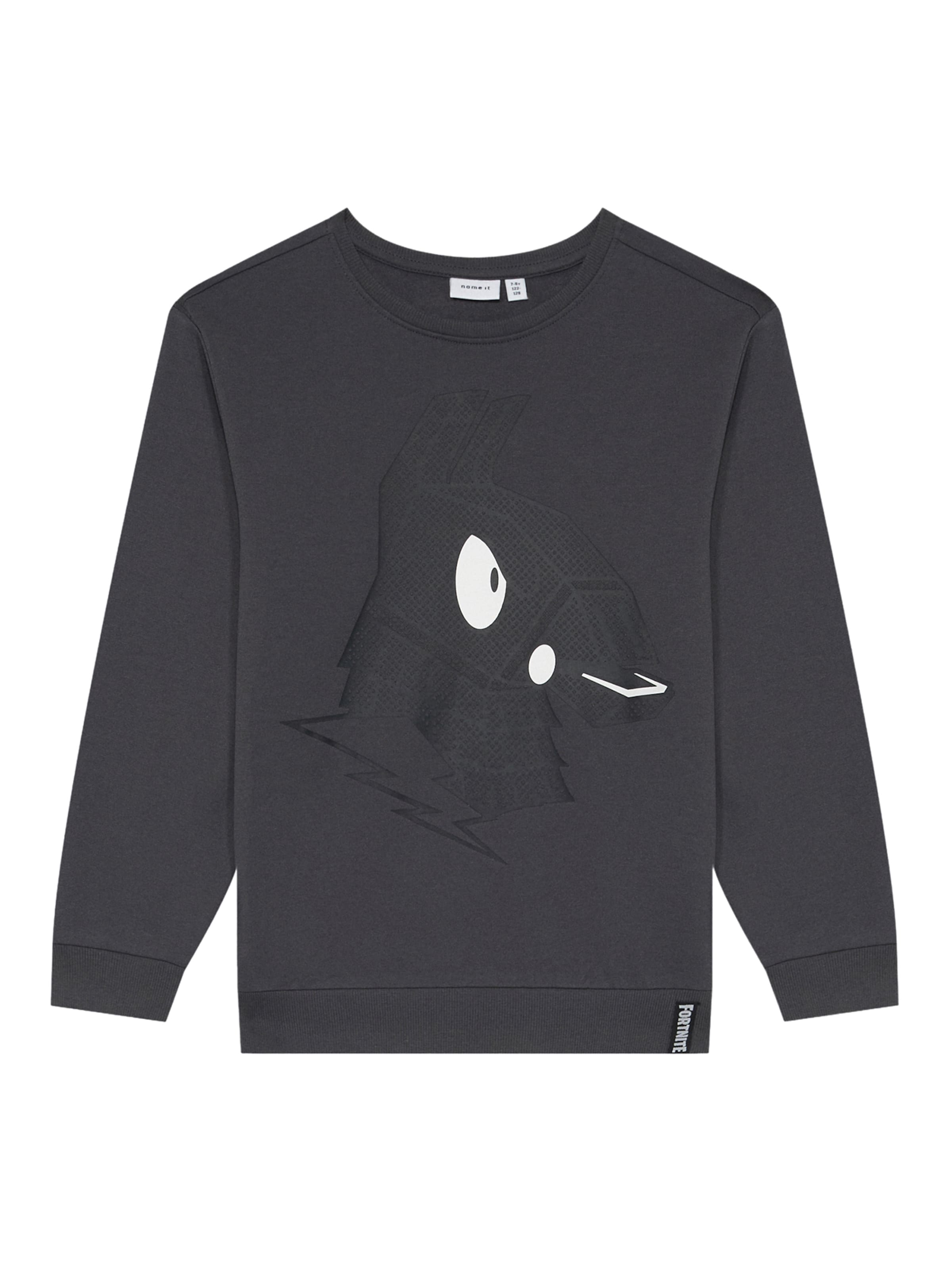 NAME IT Sweatshirt 'NKMSKALL FORTNITE' in Grijs: voorkant