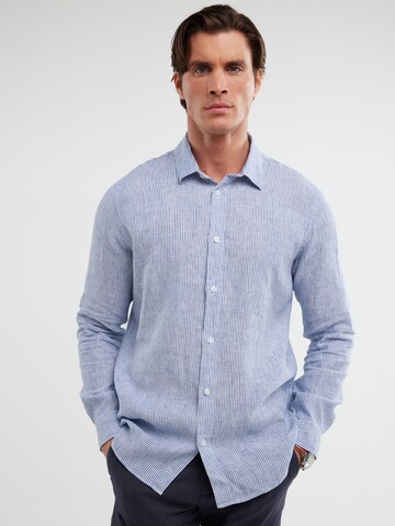 BIG STAR Regular fit Overhemd 'Malekiwo' in Blauw: voorkant