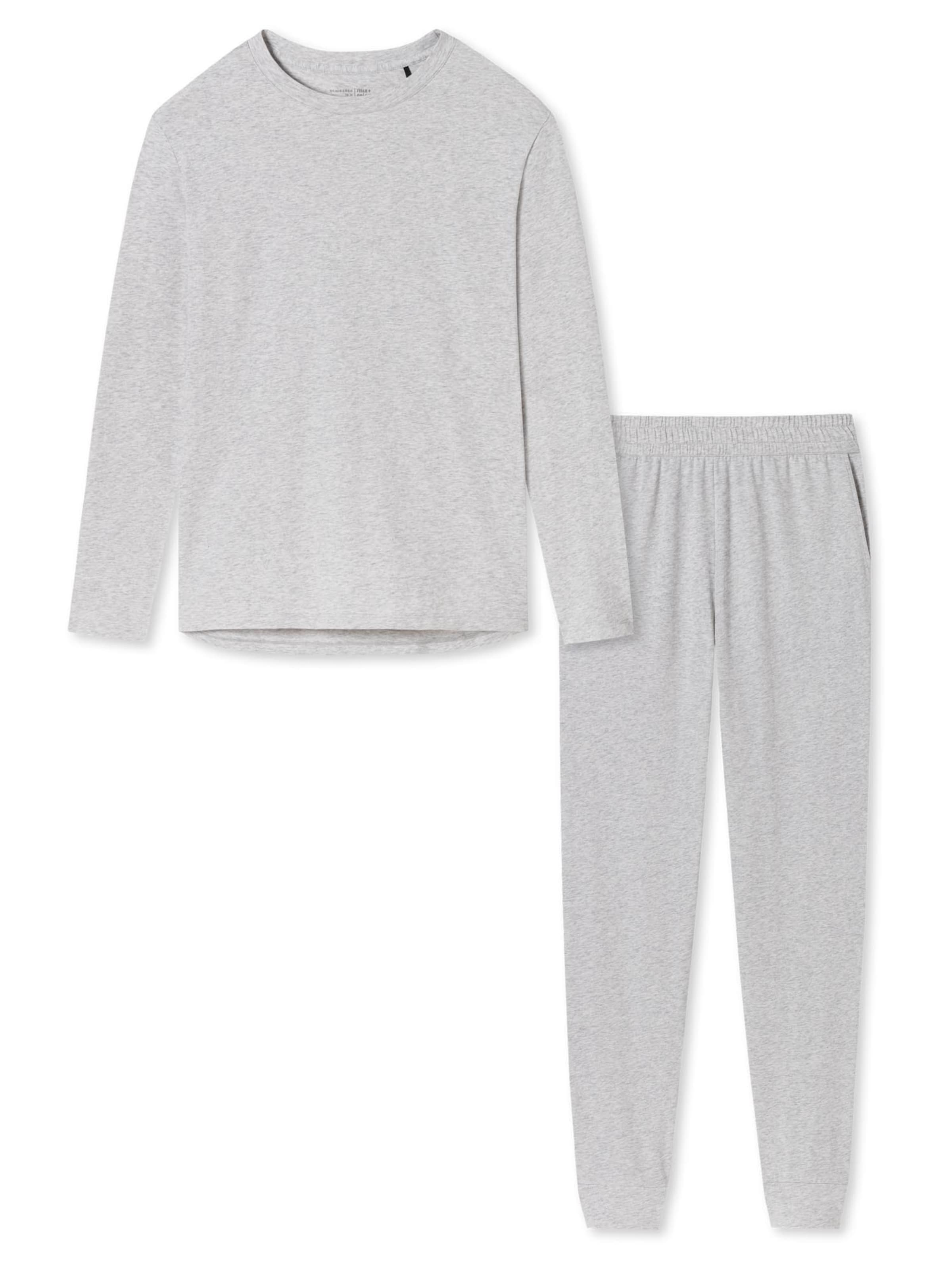 SCHIESSER Pyjama 'Organic Cotton'‌‌‌‌‌‌‌‌‌ in Grau: Vorderseite