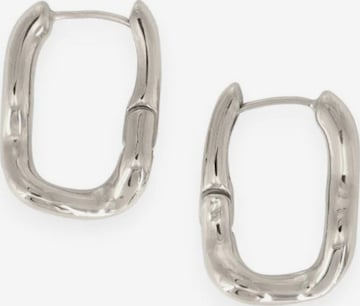 Fräulein Wunder Oorbellen 'Creolen Soft Oval Edelstahl' in Zilver: voorkant