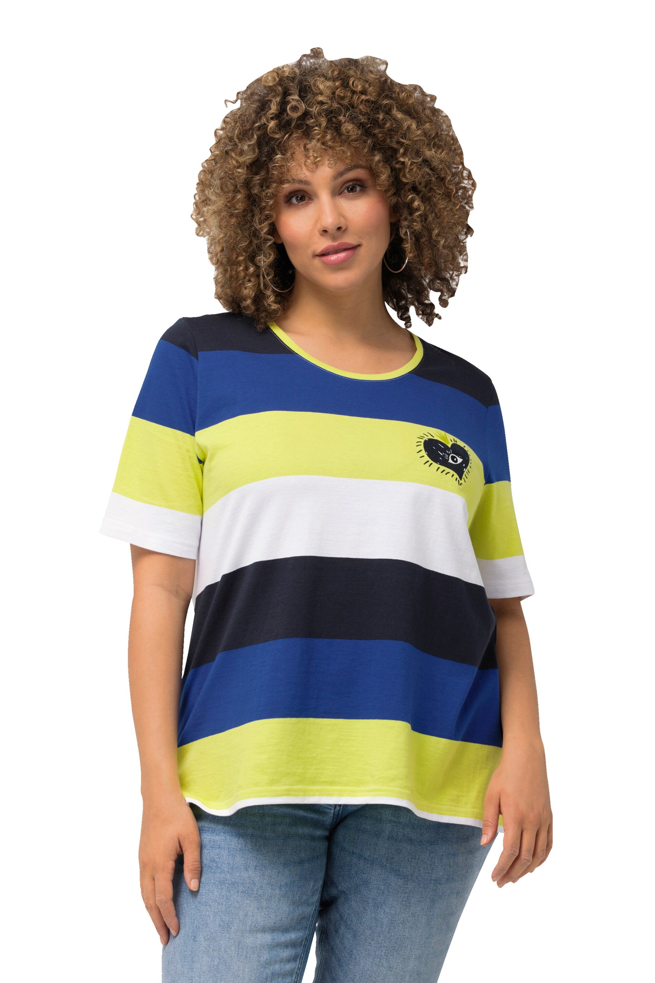 Ulla Popken Μπλουζάκι σε μπλε: μπροστά