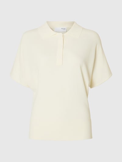 SELECTED Poloshirt in creme, Produktansicht