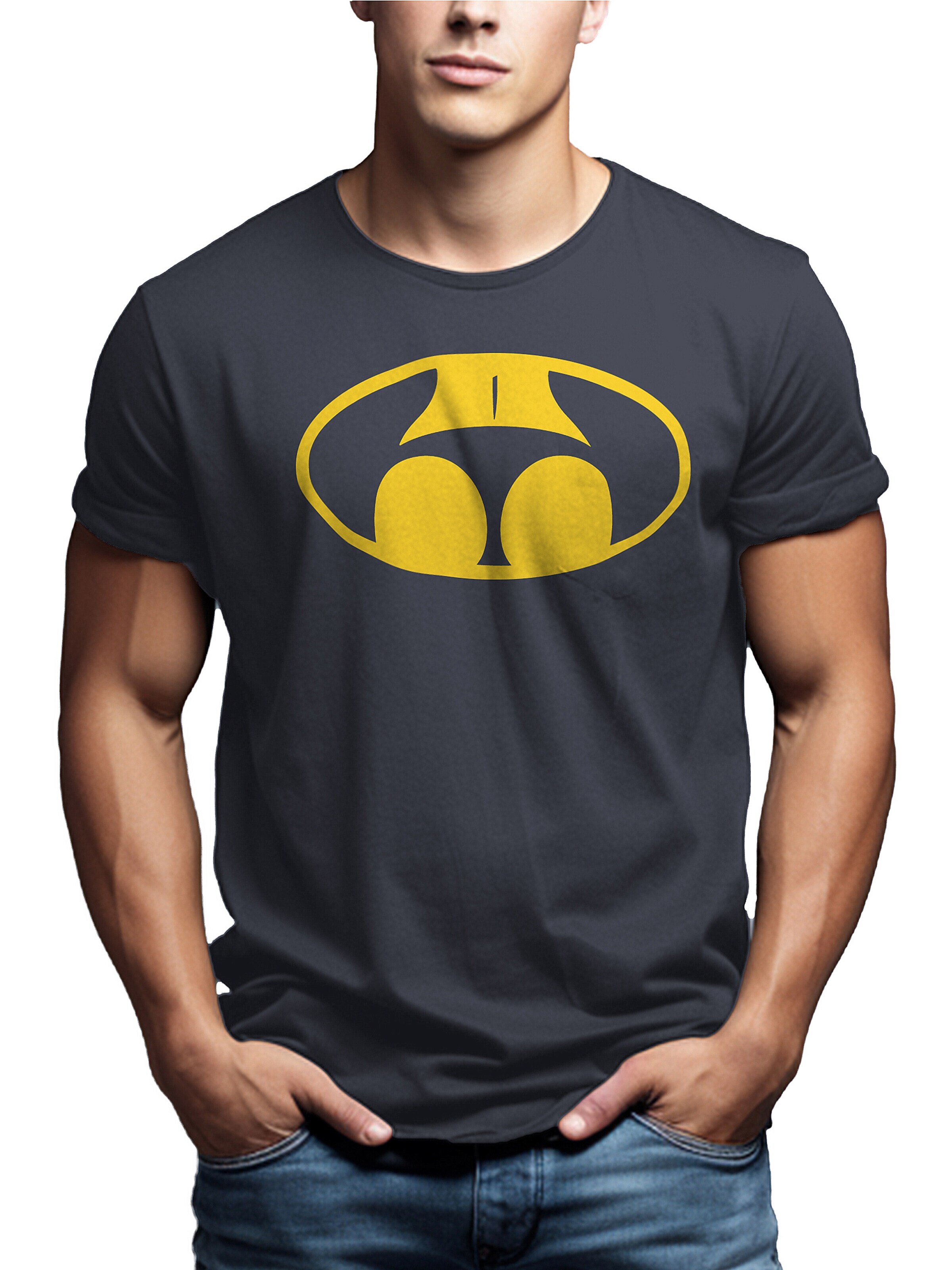 MAKAYA Shirt 'Buttman' in Grey