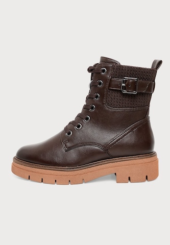 MARCO TOZZI Lace-Up Ankle Boots in Brown: front