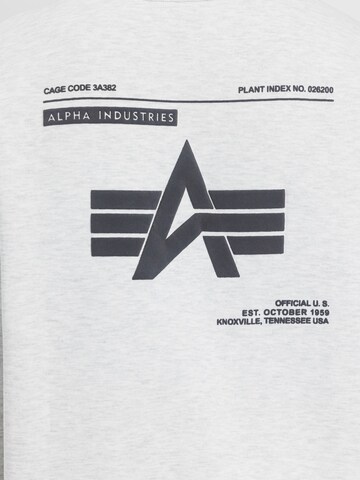 ALPHA INDUSTRIES Sweatshirt 'Label' in Grey