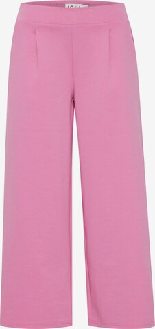 ICHI Wide leg Pleat-Front Pants 'KATE' in Pink: front