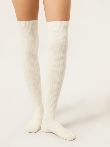 CALZEDONIA Kniestrümpfe in Weiß: Vorderseite