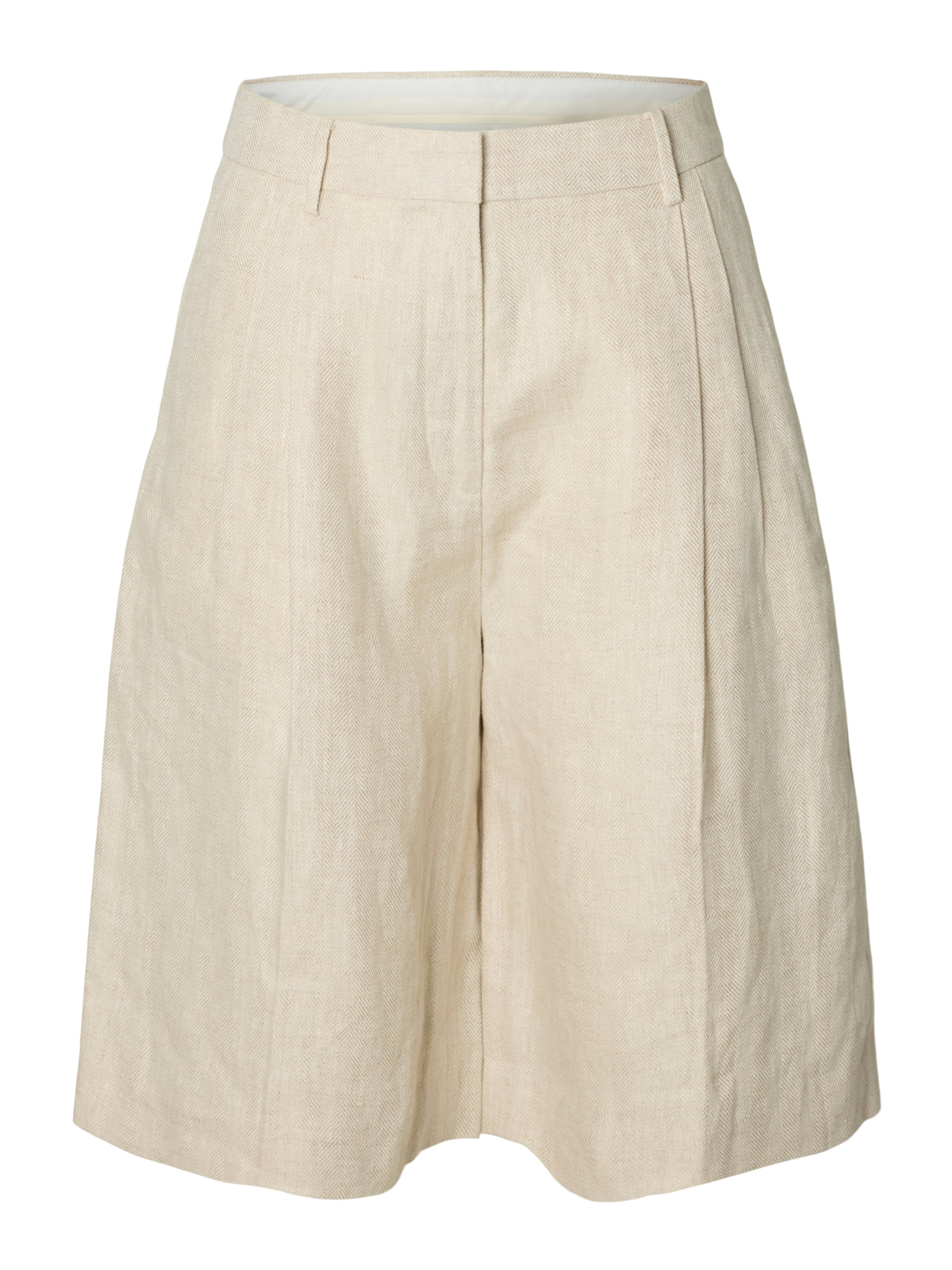 SELECTED Wide Leg Shorts 'SLWIDA' in Beige: Vorderseite