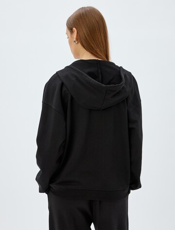 Koton Zip-Up Hoodie in Black