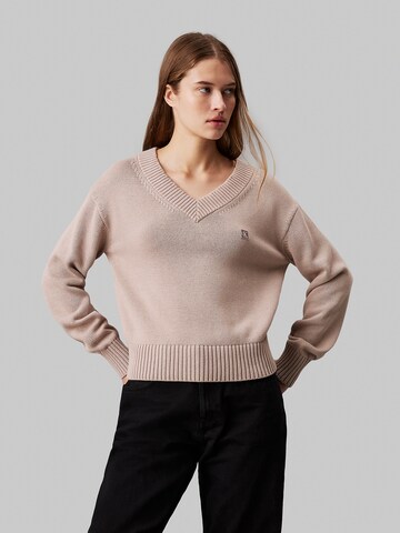 Pull-over Calvin Klein Jeans en rose : devant