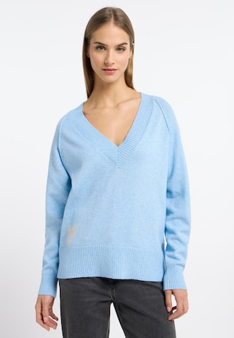 Frieda & Freddies NY Strickpullover in Blau: Vorderseite