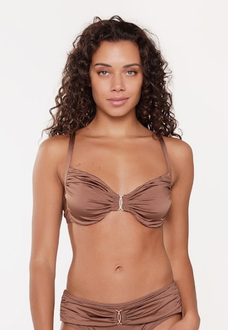 LingaDore Bikini Top in Brown: front