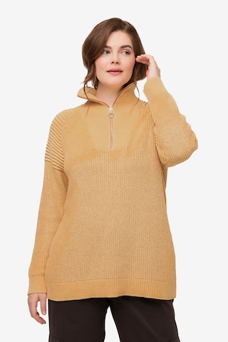 Pull-over Ulla Popken en jaune : devant