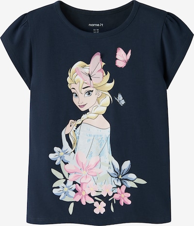 Marškinėliai 'NMFMERI FROZEN' iš NAME IT, spalva – tamsiai mėlyna / šviesiai mėlyna / geltona / rožių spalva, Prekių apžvalga