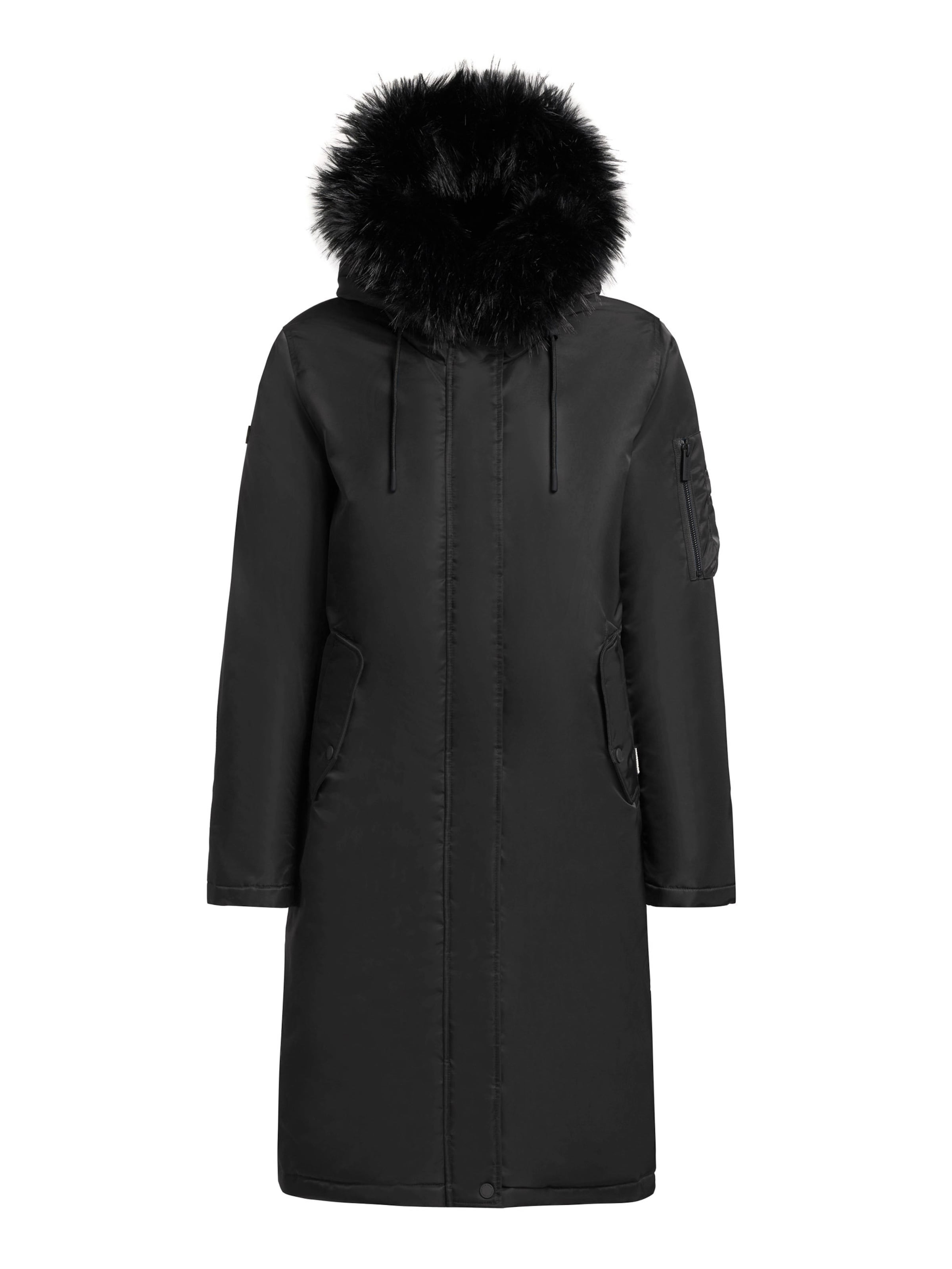 juoda khujo Žieminis paltas &#x27;Jilla&#x27;: priekis