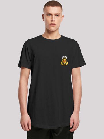 F4NT4STIC Shirt 'Rubber Duck Captain' in Zwart: voorkant