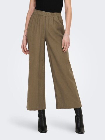 ONLY Wide leg Pants in Green: front