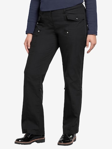 SHEEGO Regular Trousers in Black: front