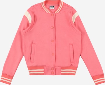Urban Classics Zip-Up Hoodie in Pink: front