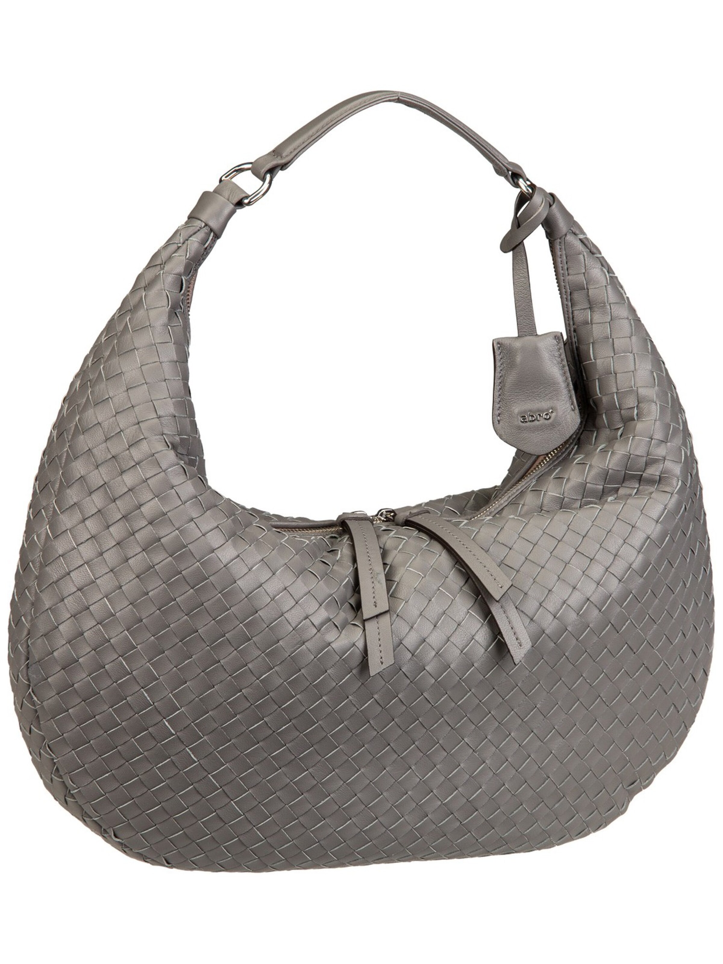 ABRO Handbag ' Nana Piuma Weaving ' in Grey: front