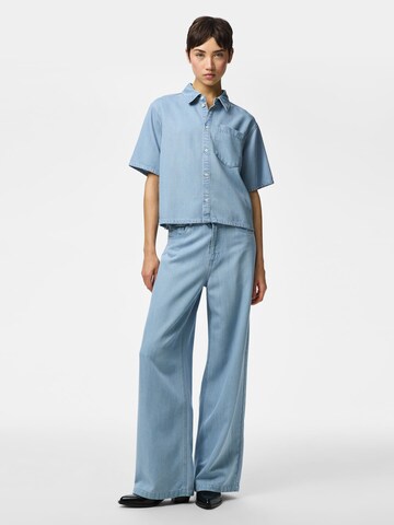 Wide Leg Jean 'PCSmidi' PIECES en bleu