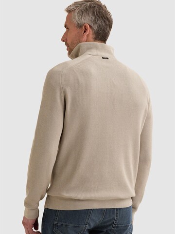VANGUARD Sweater 'Pullover with half-zip and allover rib texture' in Beige
